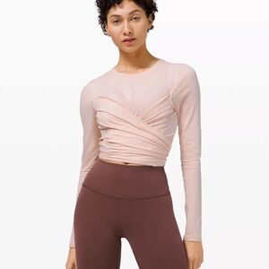 Lululemon Athletica Blush Wrap Long Sleeve Top Gather and Grow Long Sleeve